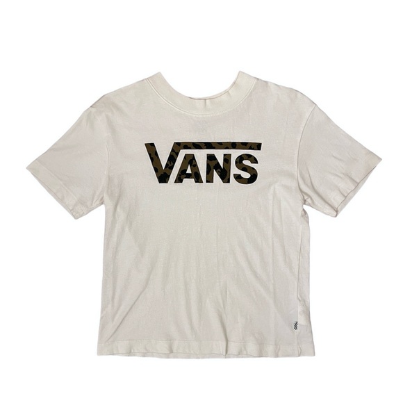 VANS leopard print white tee - Picture 1 of 2